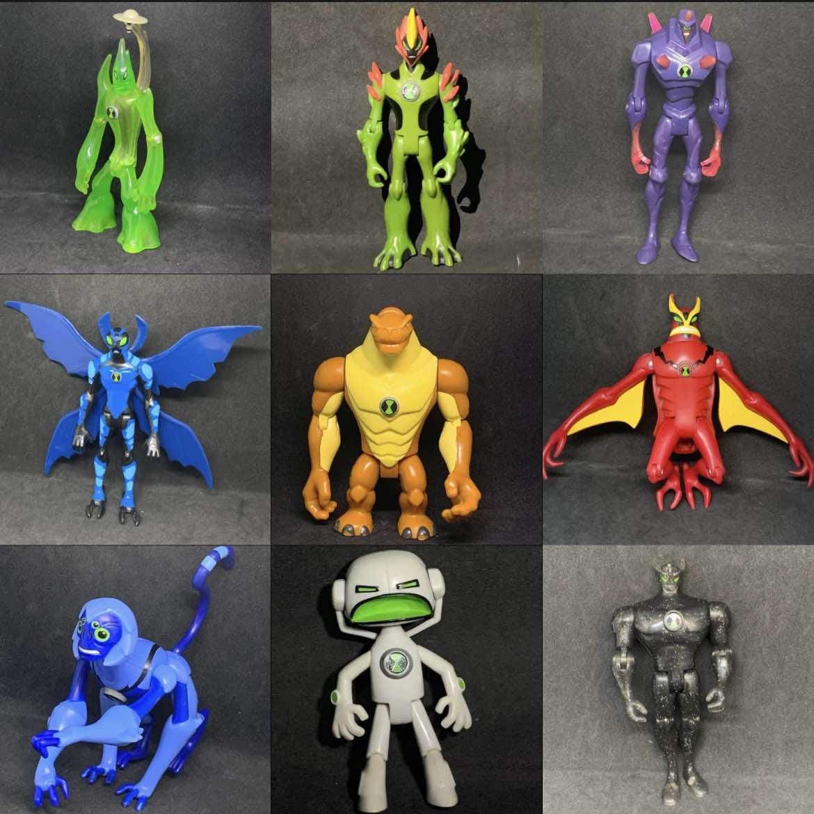 Action Figure ben 10 alien force | Goop | Swampfire | Chromastone | Big Chill | Humungousaur | Jetray | Spidermonkey | Echo Echo | Alien X