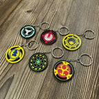 Premium Ninpuu Sentai Hurricaneger 2002 keychain with Power Rangers Ninja Storm 2003 design. Detailed Ranger figures, high-quality material, great for fan collections or themed gifts.”