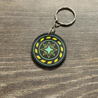 Hurricane Green High-quality Ninpuu Sentai Hurricaneger 2002 and Power Rangers Ninja Storm 2003 keychain. Features detailed miniature Red, Blue, and Yellow Rangers, perfect for collectors, fans, and cosplay enthusiasts.”