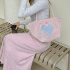 Handmade Crochet Bag | Bloomie Shoulder Bag |  Handmade bag Heart  Pattern