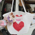 Handmade Crochet Bag | Bloomie Shoulder Bag |  Handmade bag Heart  Pattern