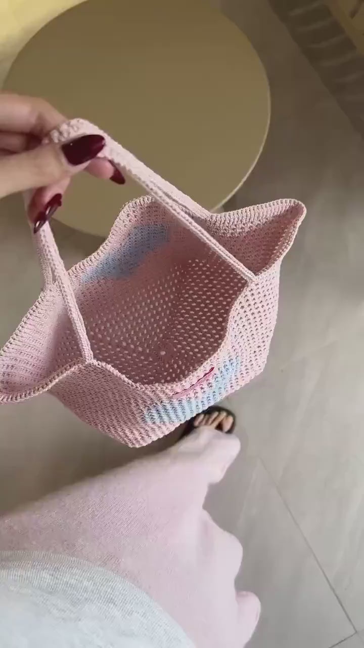 Handmade Crochet Bag | Bloomie Shoulder Bag |  Handmade bag Heart  Pattern